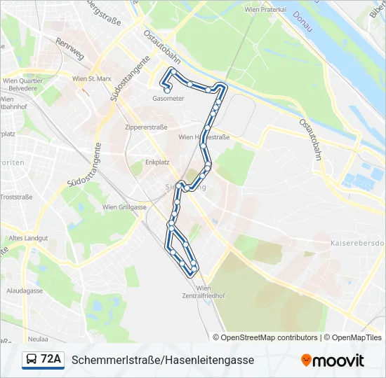 72A Bus Line Map
