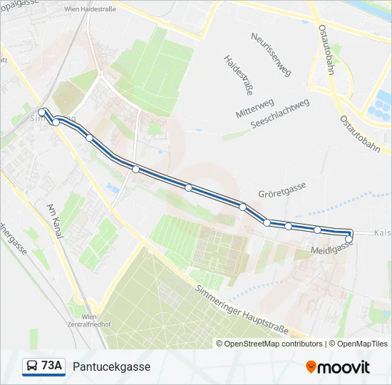 73A Bus Line Map