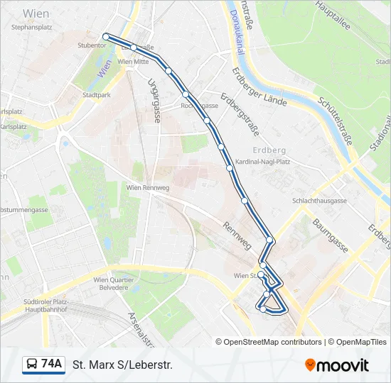 74A Bus Line Map