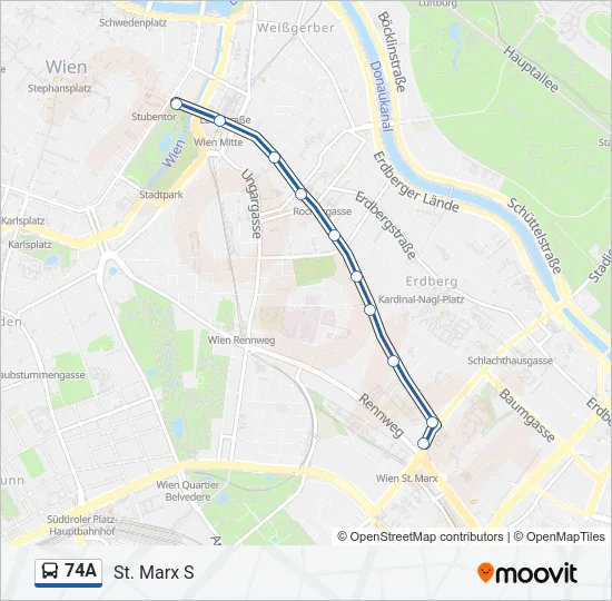 74A Bus Line Map