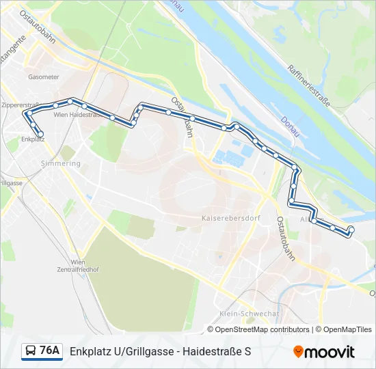76A Bus Line Map