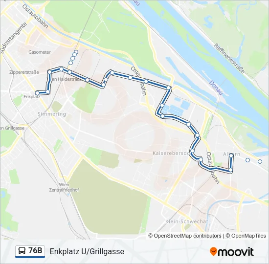 76B Bus Line Map