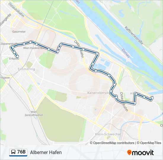 76B Bus Line Map
