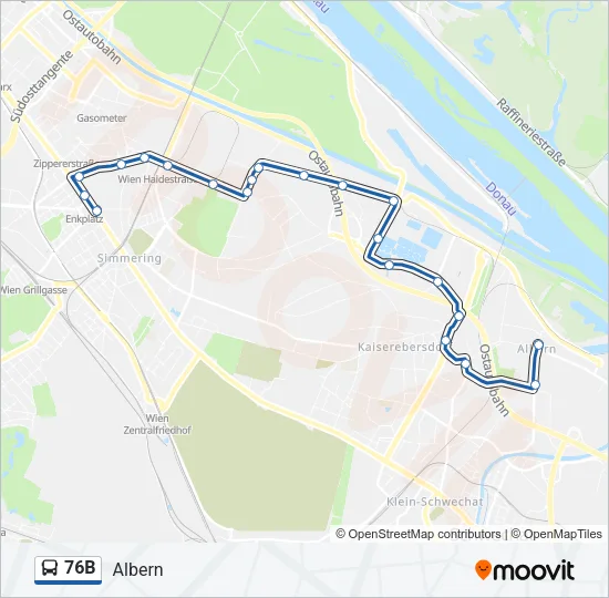 76B Bus Line Map