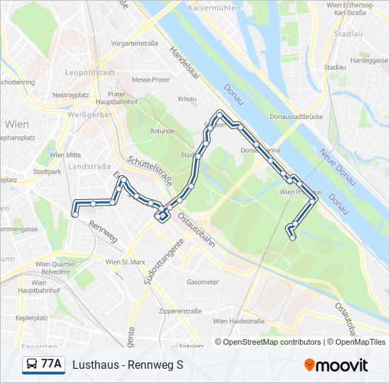 77A bus Line Map