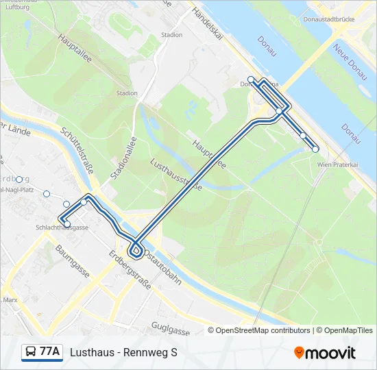 77A Bus Line Map