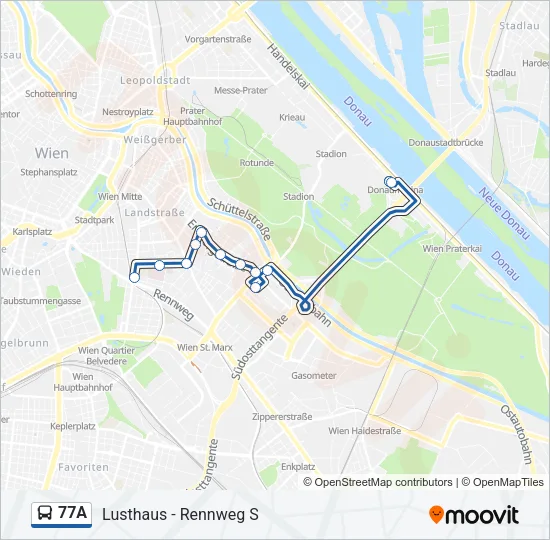77A Bus Line Map