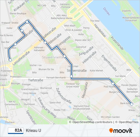 82A bus Line Map