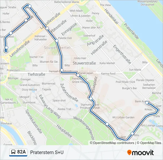 82A Bus Line Map