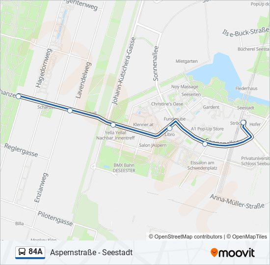 84A bus Line Map