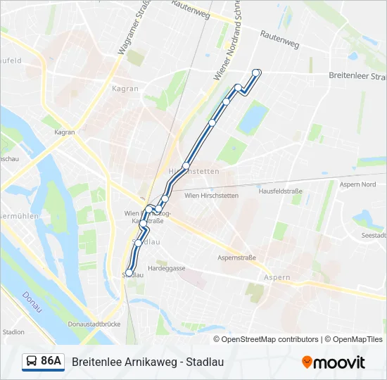 86A Bus Line Map