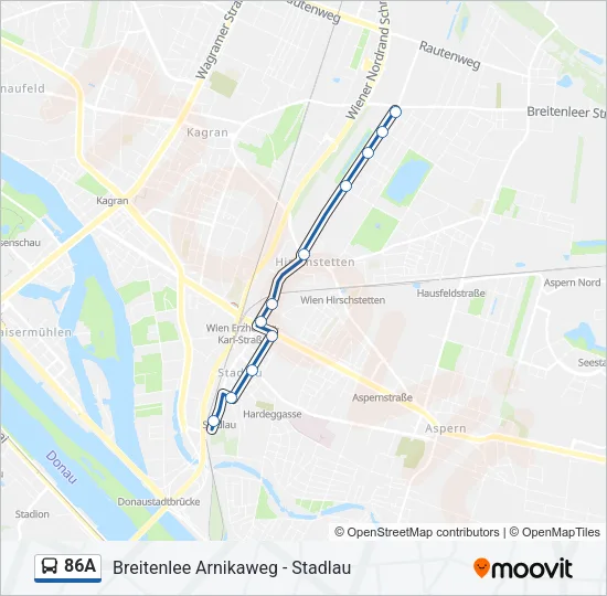 86A Bus Line Map