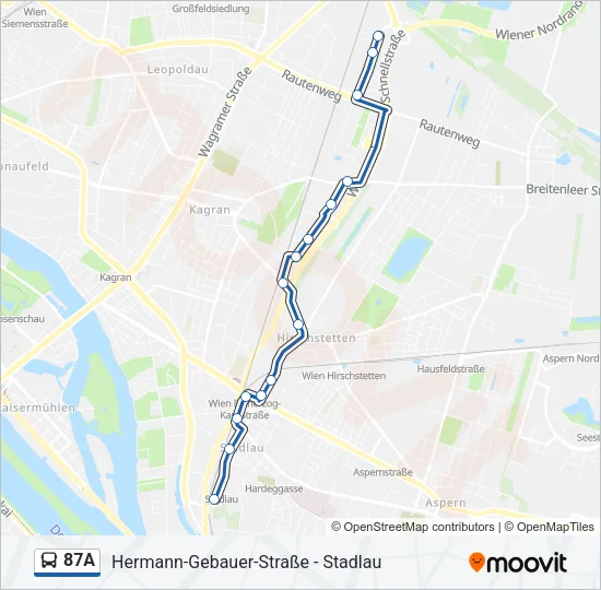 87A Bus Line Map