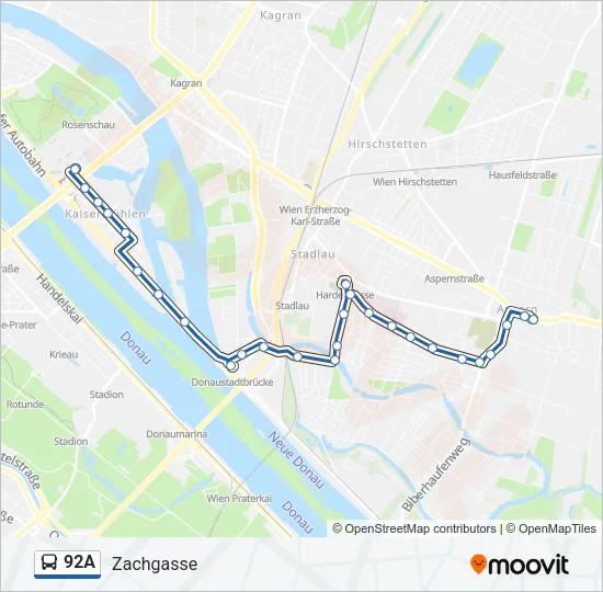 92A Bus Line Map