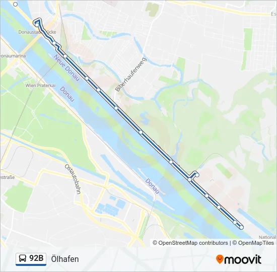92B Bus Line Map