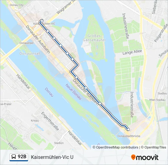 92B Bus Line Map