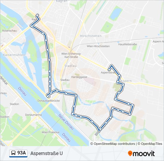 93A bus Line Map