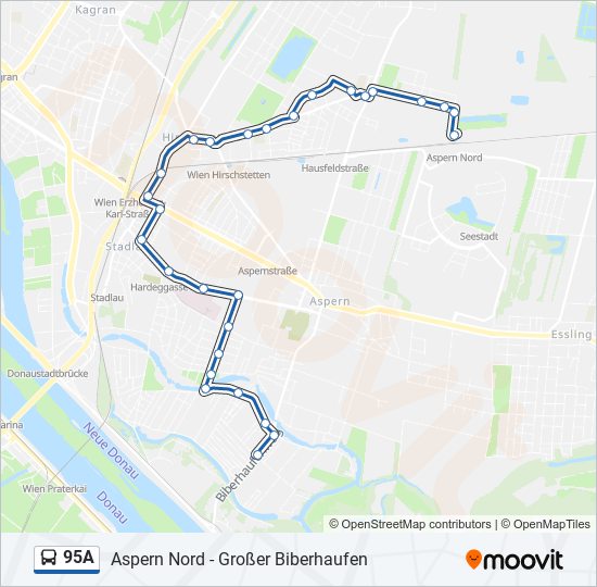 95A bus Line Map