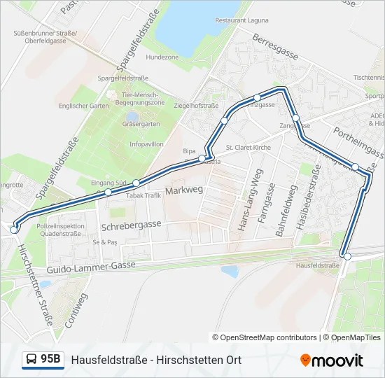 95B Bus Line Map