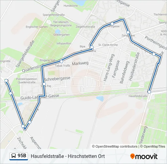 95B Bus Line Map