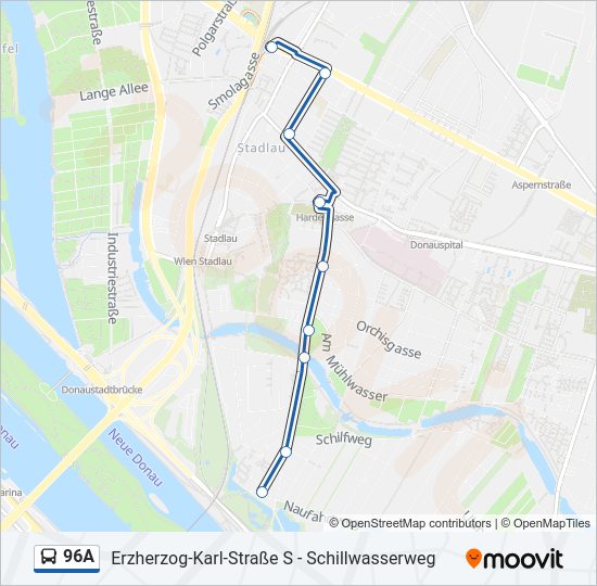 96A bus Line Map