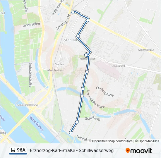96A Bus Line Map