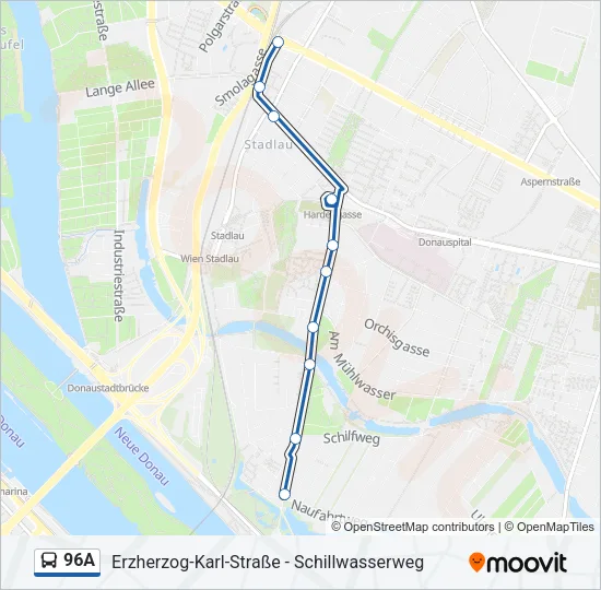 96A Bus Line Map