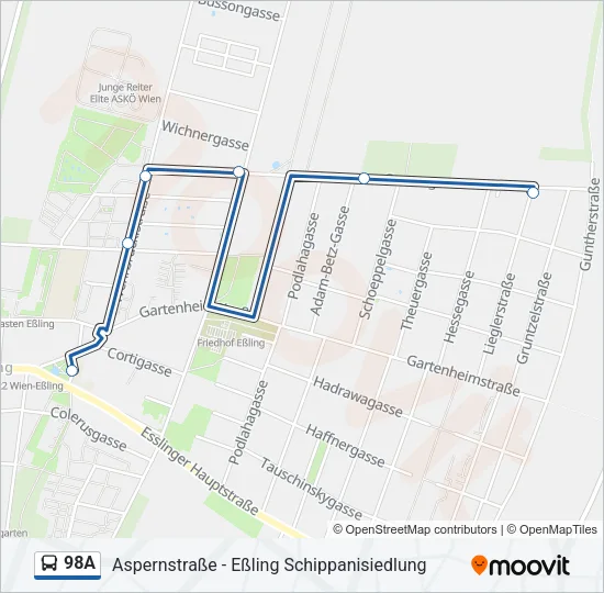 98A Bus Line Map