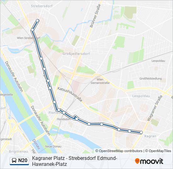 N20 bus Line Map