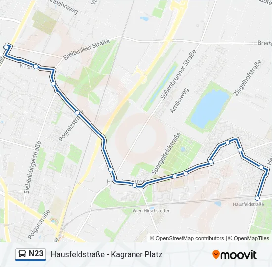 N23 Bus Line Map