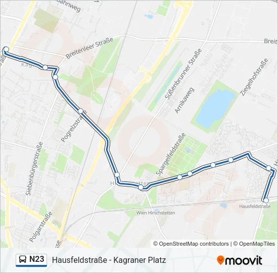 N23 Bus Line Map