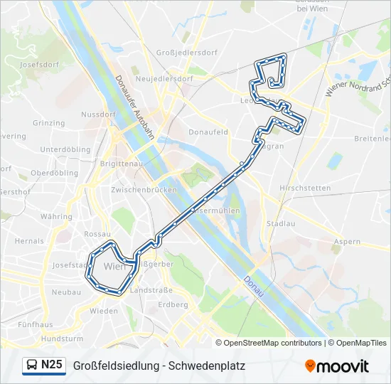 N25 Bus Line Map