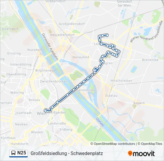 N25 Bus Line Map