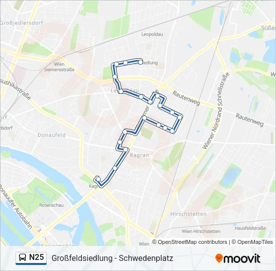 N25 Bus Line Map