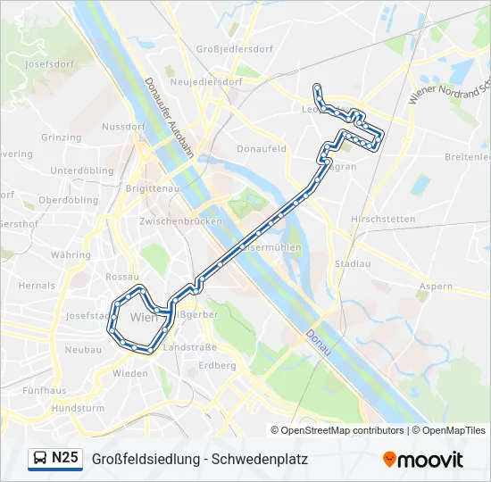 N25 Bus Line Map