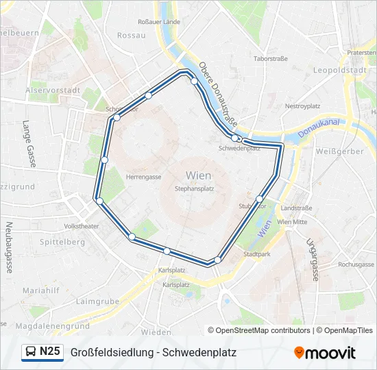 N25 Bus Line Map