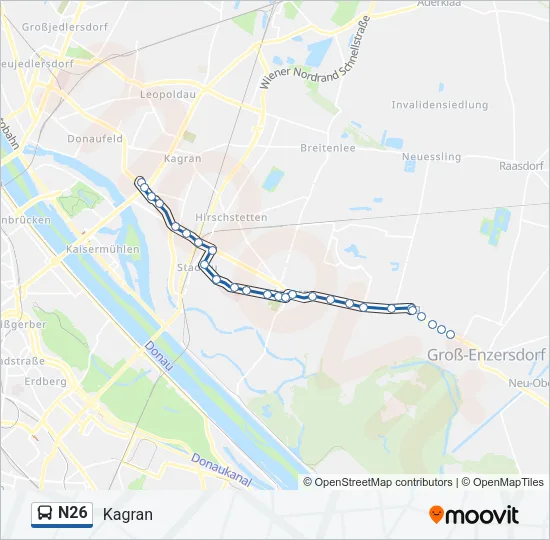 N26 Bus Line Map