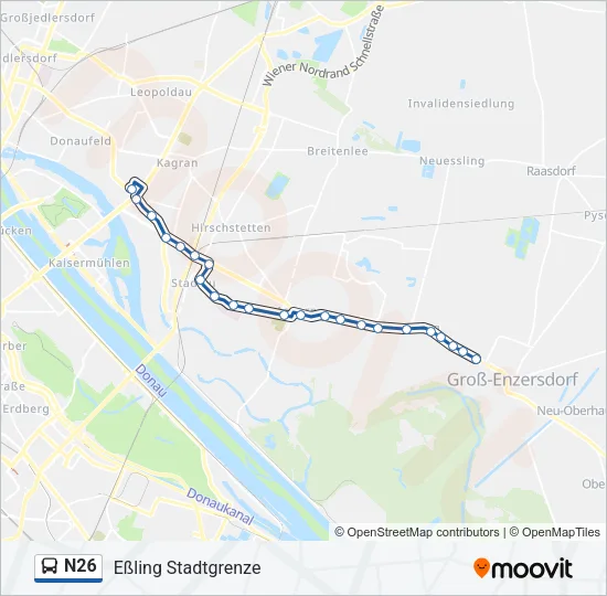 N26 Bus Line Map