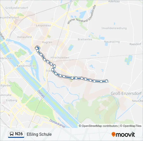 N26 Bus Line Map