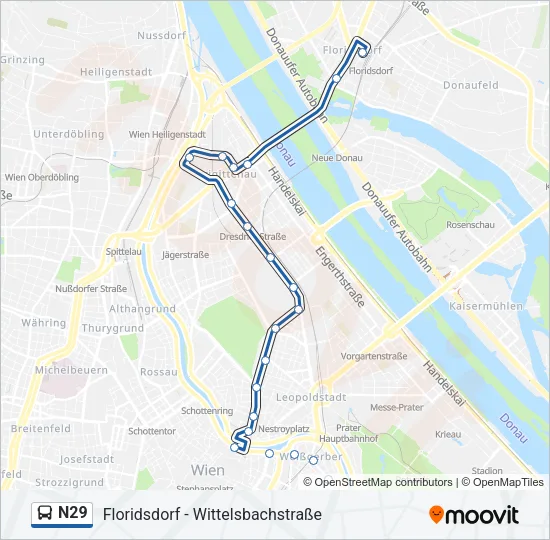 N29 Bus Line Map