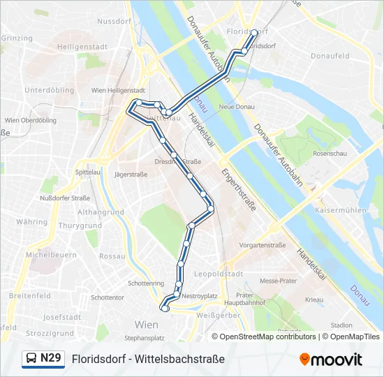 N29 Bus Line Map