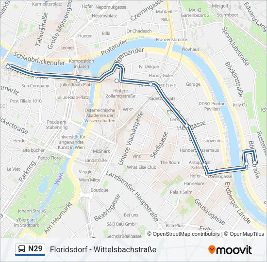 N29 Bus Line Map