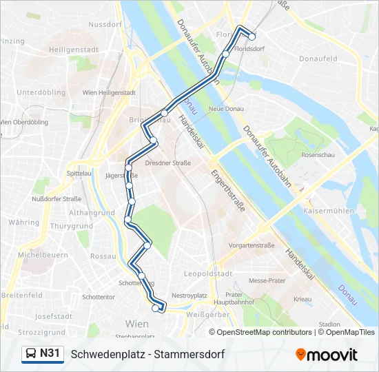 N31 Bus Line Map