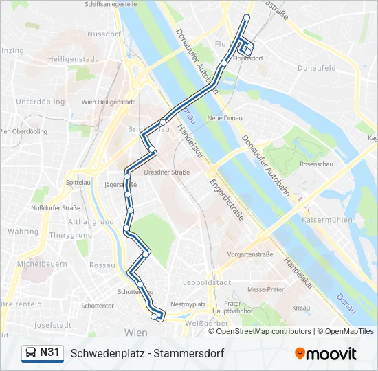 N31 Bus Line Map