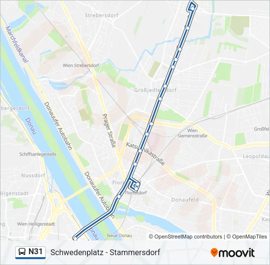 N31 Bus Line Map