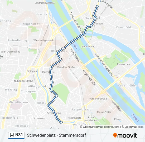 N31 Bus Line Map