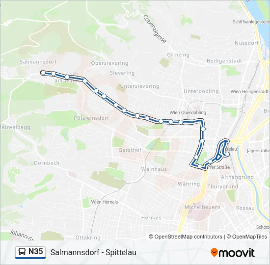 N35 Bus Line Map