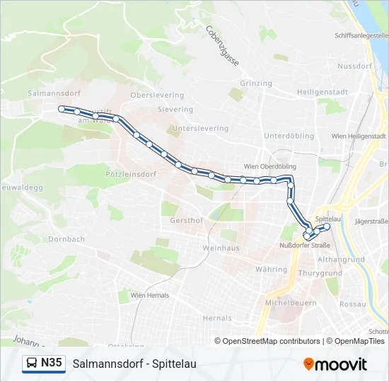 N35 Bus Line Map