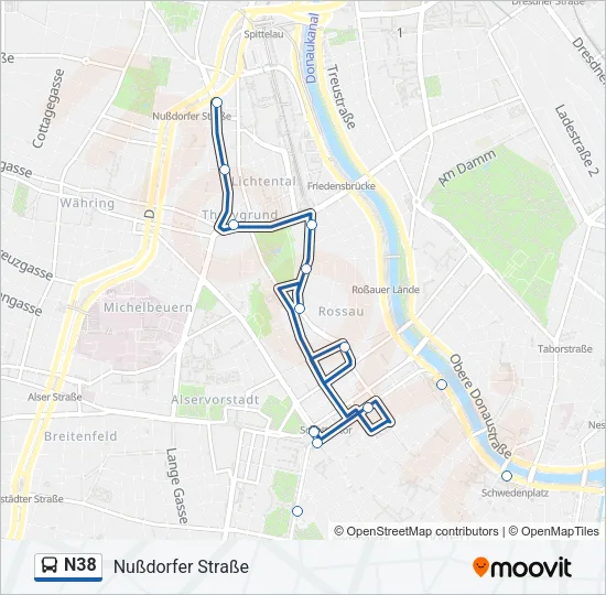 N38 Bus Line Map
