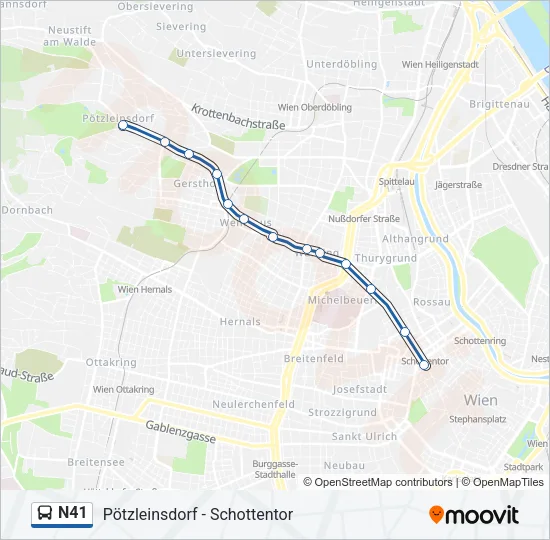 N41 Bus Line Map